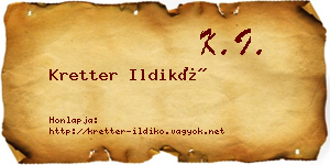 Kretter Ildikó névjegykártya