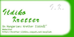 ildiko kretter business card